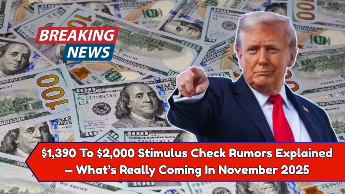 $1,390 To $2,000 Stimulus Check Rumors Explained — What’s Really Coming In November 2025